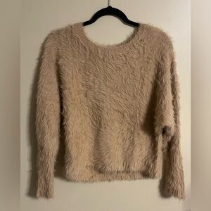 Jessica Simpson Faux Fur Tan Sweater Women’s XS Extra Small